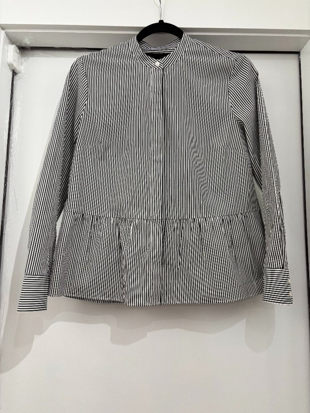 J.Crew Striped Peplum Button Down Blouse Size 4